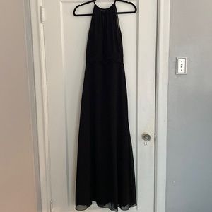 Black halter bridesmaid dress